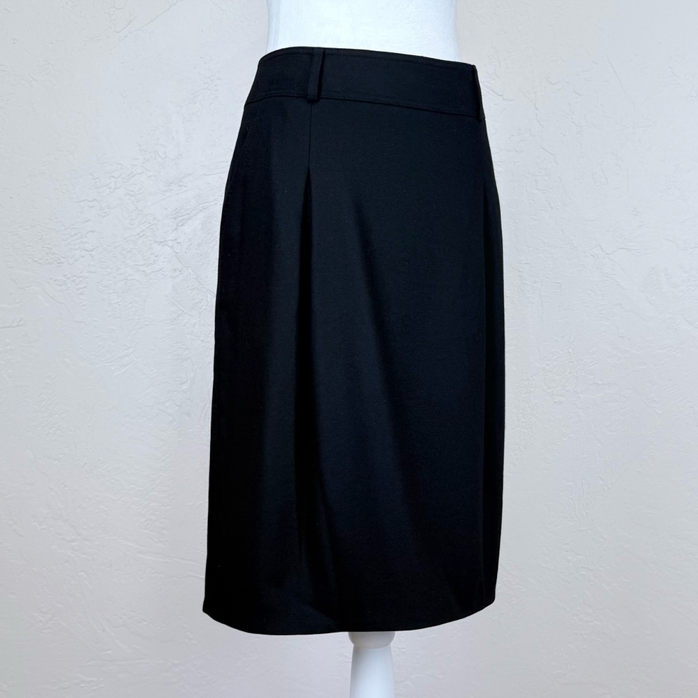 Burberry London Black Cashmere Angora Wool Blend Box Pleat Skirt Pockets 10 US - Picture 3 of 16